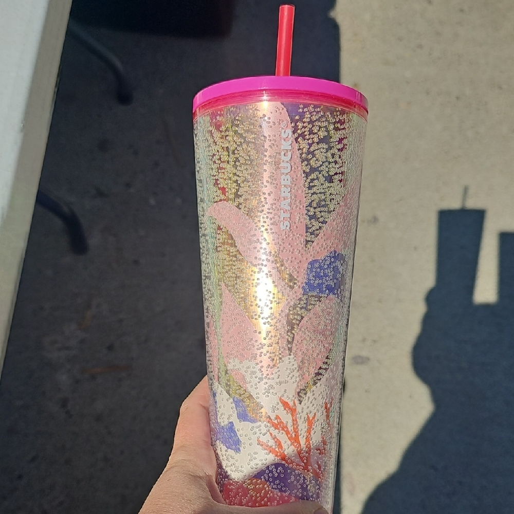 Starbucks Glitter Tumbler with Pink Lid